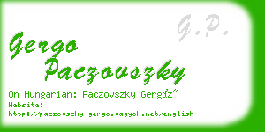 gergo paczovszky business card